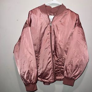 A New Day Boys Bliss Dusty Pink Satin Bomber Jacket L NWT